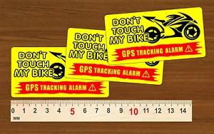 3 X No toque mi bicicleta GPS rastreo alarma advertencia señal bicicleta amarillo + - Imagen 1 de 1