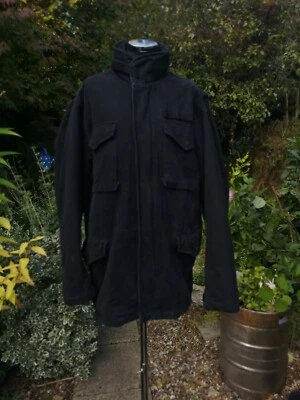 JAQUETA SCHOTT PRETA FORRADA DE LÃ DE ALGODÃO M65UK TAMANHO GG (sem cordão) - Imagem 1 de 4