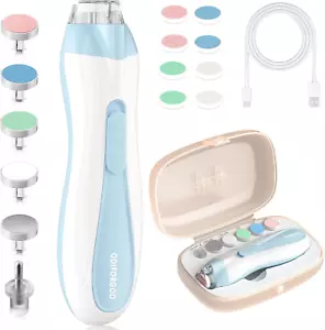 Baby Nail Trimmer Electric File,USB Charging 15 in 1 Bule - Picture 1 of 12