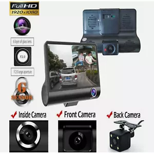 1080P 4" Dual Lens HD Car DVR Rearview Video Dash Cam Recorder G-Sensor Camera - Picture 1 of 10