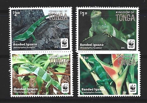 )-TONGA MNH SET SC1290-129 WORLDWIDE FUND FOR NATURE SCV$7.50 NICE Cover