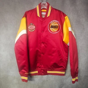 NWT Mitchell & Ness NBA HWC Houston Rockets Satin Heavyweight Jacket Men L $150 - Picture 1 of 7