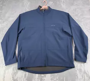 Orvis Softshell Jacket Mens XL Blue Full Zip Fleece Lined Outdoor Hiking - Picture 1 of 11