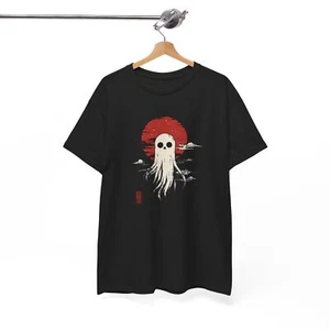 Japanese Spooky Ghost T-Shirt | Sakura Japan Tee | Aesthetic Floral Shirt - Picture 1 of 13