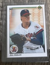 1990 Upper Deck #645 Jim Abbott ANGELS NM-MT - ONE HANDED PITCHER!