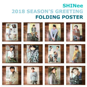 SHINee Official FOLDING POSTER 2018 Season's Greetings Select Monthly Option - Picture 1 of 15