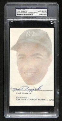Sobre Phil Rizzuto Salón de la fama Firmado/Autografiado 1954 FDC Yankees PSA/DNA 193796 Foto 1 de 2