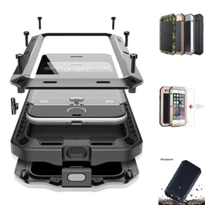 For iPhone SE 7 8 Plus Case Metal Aluminum Shockproof Heavy Duty Glass Cover - Picture 1 of 23