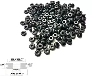 100er-Pack Gummitülle Verdrahtungsbuchse - 1/4 Innendurchmesser, 1/16 Nut, passt 3/8 Loch - Bild 1 von 2