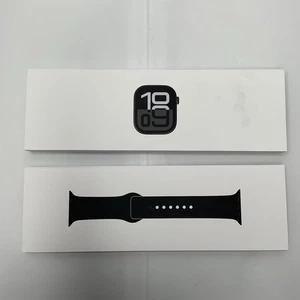 Apple Watch Series 10 46 mm A2999 negro azabache aluminio con correa deportiva negra SOLO GPS - Imagen 1 de 10