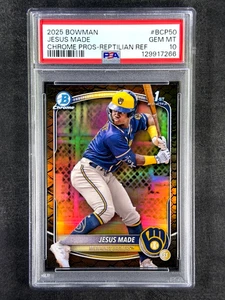 2025 Bowman #BCP50 Jesus Made Chrome Reptilian Refractor Rookie RC 1st PSA 10 - Bild 1 von 2