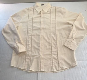 Coofandy Cuban Guayabera Shirt Mens XL Button Up Embroidered Salsa Dancing - Picture 1 of 11