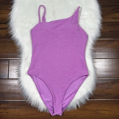 Traje de baño de una pieza Beach Riot para mujer talla grande rosa con textura de concha Athena Foto 1 de 4