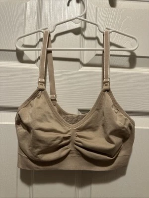 Sujetador de lactancia de bombeo de maternidad sin relleno beige suave en muy buen estado | mediano | Foto 1 de 4