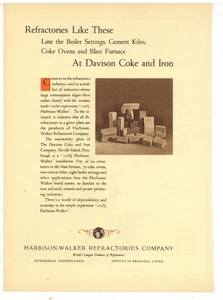 1930 Harbison Walker Co. de Pittsburgh Anuncio: F&B de Pg: Davison Coke & Iron Co. - Imagen 1 de 2