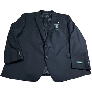 Lauren Ralph Lauren Black 100% Wool Natural Stretch Loomis Suit Jacket 56REG NWT - Picture 1 of 10