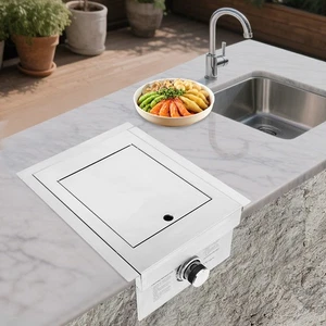 Stainless Steel Gas Stove, Gas Stove With Cover Plate For Outdoor Use New - Picture 1 of 13