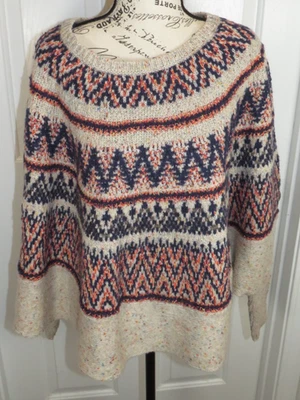 Poncho Suéter Anthropologie Sleeping On Snow Midland Fair Isle Talla XS/S Foto 1 de 4