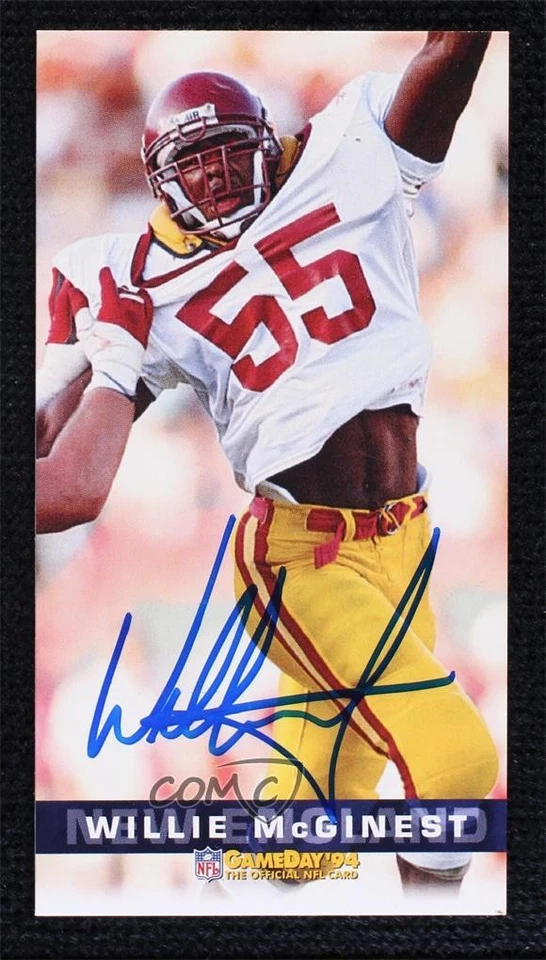 BAS 1994 Fleer GameDay Willie McGinest #268 Beckett Auth Sticker Auto Rookie RC - Image 1 of 2