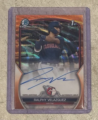 2023 Ralphy Velazquez Bowman Chrome Orange Auto /25 - Image 1 of 2