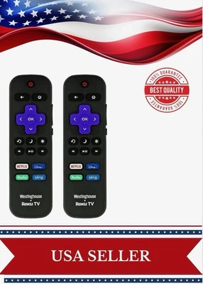 NEW OEM Westinghouse Roku TV Remote Control Netflix Disney+ Hulu Sling - 2Pack - Image 1 of 4