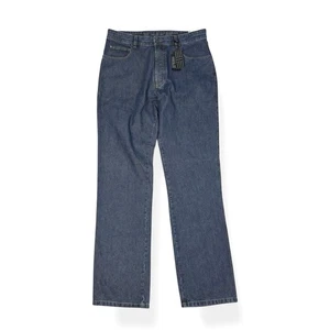 Pantalones de mezclilla de pierna recta de diseñador Zegna para hombre talla 35 lavado oscuro índigo - Imagen 1 de 9