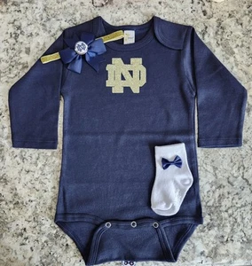 Notre Dame infant/baby outfit Notre Dame baby gift Notre dame take home outfit - Picture 1 of 4