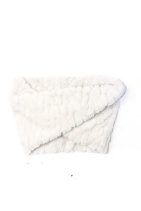 Pandemonium Womens Faux Fur Twist Detail Neck Warmer Scarf Marshmallow White - Picture 1 of 3