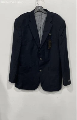 Tasso Elba Mens Blue Wool Long Sleeve Single-Breasted Suit Blazer Size 40R - Image 1 of 4