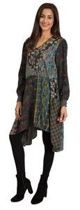 Neu mit Etikett Sacred Threads S/M 6 8 10 Boho Patchwork Boho Göttin asymmetrischer Saum Kleid - Bild 1 von 7