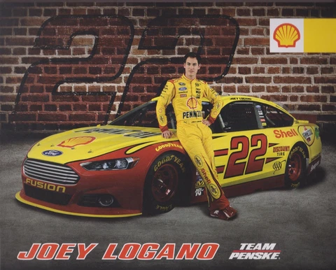 2014 JOEY LOGANO "SHELL PENNZOIL PENSKE" #22 NASCAR SPRINT CUP SERIES POSTCARD Cover