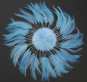 1 pezzo GIRANDOLA PIENA DI PIUME - BLU CIELO piume hackle; fasce/perline/cappelli - Foto 1 di 2