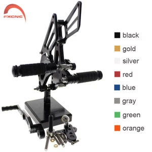 CNC Adjustable Rearsets Footpeg Footrests For Suzuki GSXR1000 K9 K11 2009-2016 - Picture 1 of 16