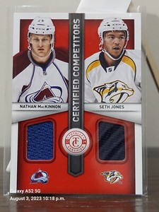 2013-14 Totally Certified Competitors Nathan MacKinnon Seth Jones Rookie Jersey