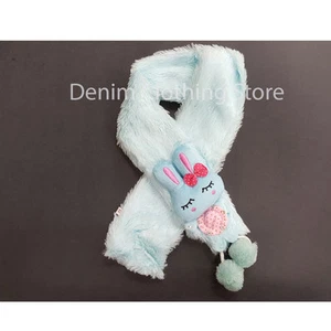 Girl's Kids Animal Bunny Fuzzy Cozy Super Soft SCARF Faux Fur Warm Winter Gift - Picture 1 of 10