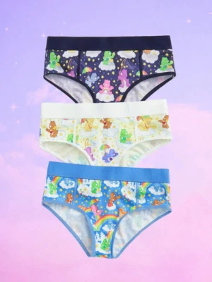 Women's Kawaii Cartoon Care Bears Licensed Brief Panties - Pack of 3 - Image 1 of 4