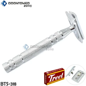 Men's Manual Shaver Beard Shaving Blade Holder Razor + 5 Blades BTS-318 - Bild 1 von 3