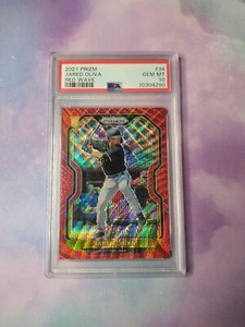 2021 Prizm Jared Oliva Red Wave #34 PSA 10 Gem Mint 46/99