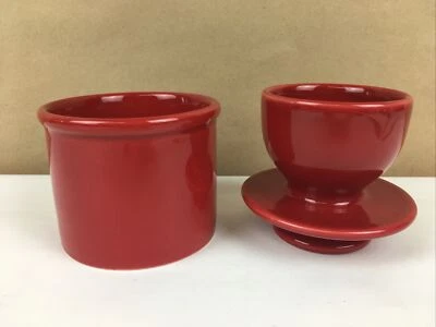 The Original Butter Bell Crock by L Tremain Red Kitchen Dish Butter Keeper - Image 1 of 4