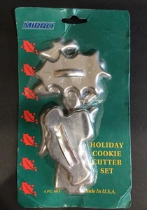 Vintage MIRRO Cookie Cutter Set S3452-15 4 Popular Christmas Designs Made in USA - Picture 1 of 4