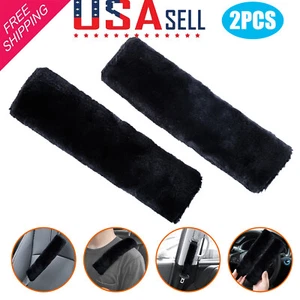 Soft Faux Sheepskin Car Seat Belt Cover Seatbelt Protector Comfortable Driving  - Picture 1 of 12