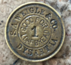 DYSART, IOWA TRADE TOKEN FRÜHES INCUSE DESIGN MIT ORIGINAL PATINA SCHÖN