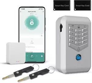 Smart Key Lock Box,Outdoor Wall Mount Key Boxs, Fingerprint Password and APP Rem - Picture 1 of 12