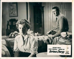 SERIOUS CHARGE ANTHONY QUAYLE SARAH CHURCHILL ORIGINAL LOBBY CARD