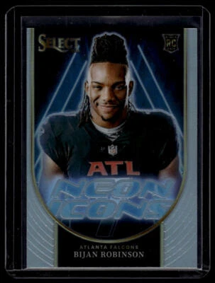 Bijan Robinson 2023 Panini Select Neon Icons Silver Prizm Rookie Card RC - Image 1 of 2