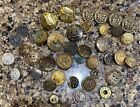 Vintage Brass plastic button lot miltary assortment Army Sewing