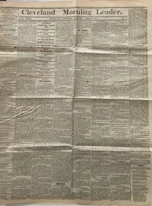 Original Period Newspaper April 21, 1864, Cleveland Morning Leader Collectible - Picture 1 of 5
