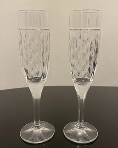 RALPH LAUREN Aston Crystal Champagne Flutes Glasses Set of (2) - Picture 1 of 3