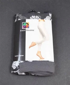 NWT New Foot Traffic Gray Ivory Leggings Footless One Size 5'0" To 5'8" P13 - Picture 1 of 12