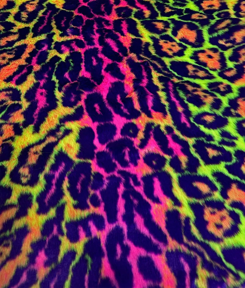 Tela de leopardo neón de piel sintética 58" W SBY colorida costura moda camas para mascotas utilería suave Foto 1 de 1